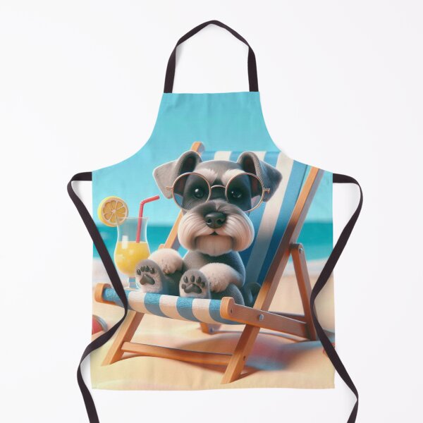 Item preview, Beach Days Mini Schnauzer Vacation Sticker designed and sold by Wags & Tails.