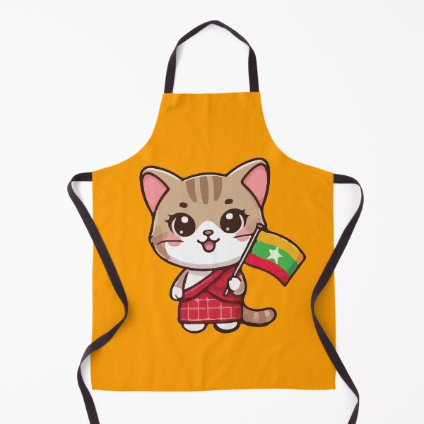Item preview, Cat holding the Myanmar flag designed and sold by SOMI SOMI.