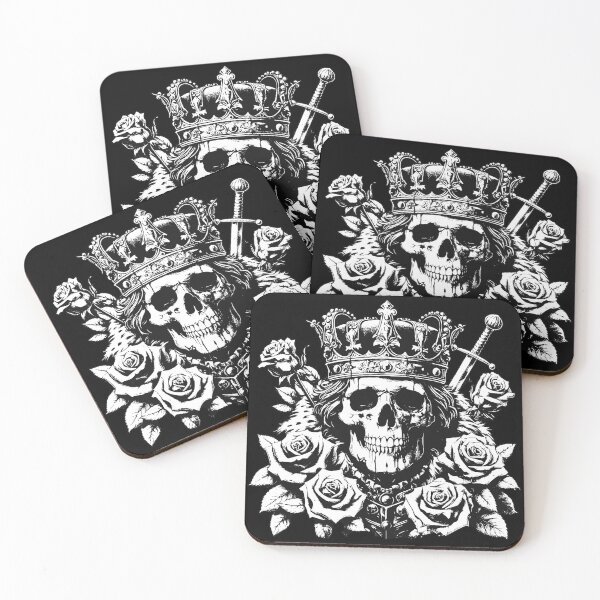 Item preview, Dark Art Skull King Crown Prince with Roses Vintage Grunge Tattoo designed and sold by MORSPECTIVE.