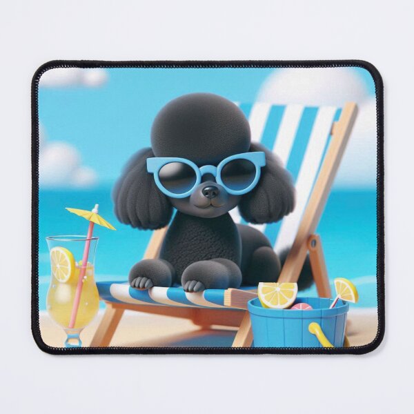 Item preview, Beach Days Black Poodle Vacation Sticker designed and sold by Wags & Tails.