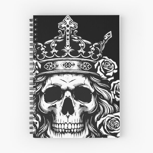 Item preview, Dark Art Skull King Crown Prince with Roses Vintage Grunge Tattoo designed and sold by MORSPECTIVE.