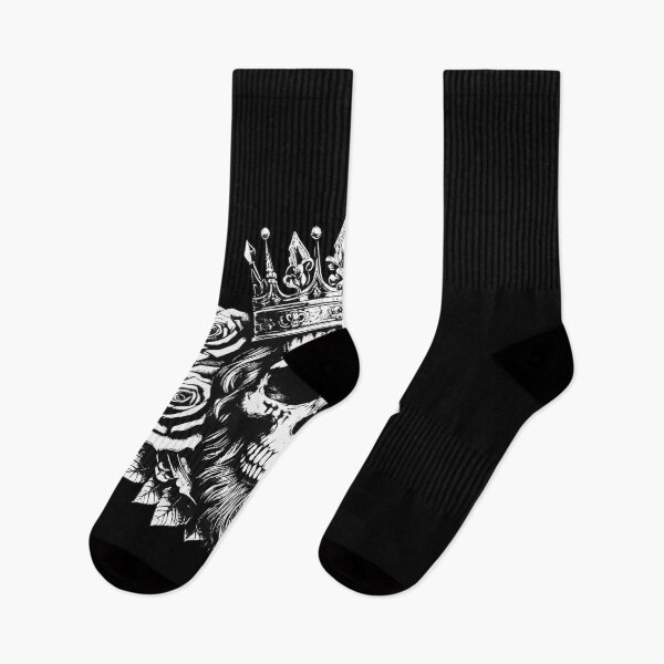 Item preview, Dark Art Skull King Crown Prince with Roses Vintage Grunge Tattoo designed and sold by MORSPECTIVE.