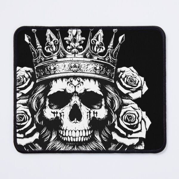 Item preview, Dark Art Skull King Crown Prince with Roses Vintage Grunge Tattoo designed and sold by MORSPECTIVE.