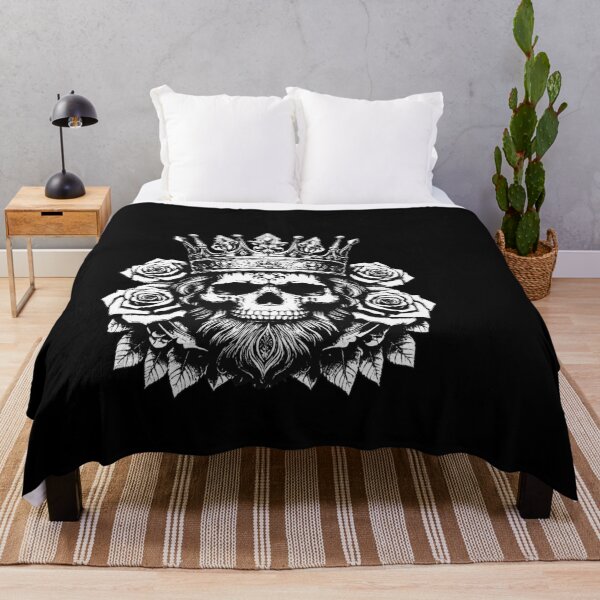 Item preview, Dark Art Skull King Crown Prince with Roses Vintage Grunge Tattoo designed and sold by MORSPECTIVE.
