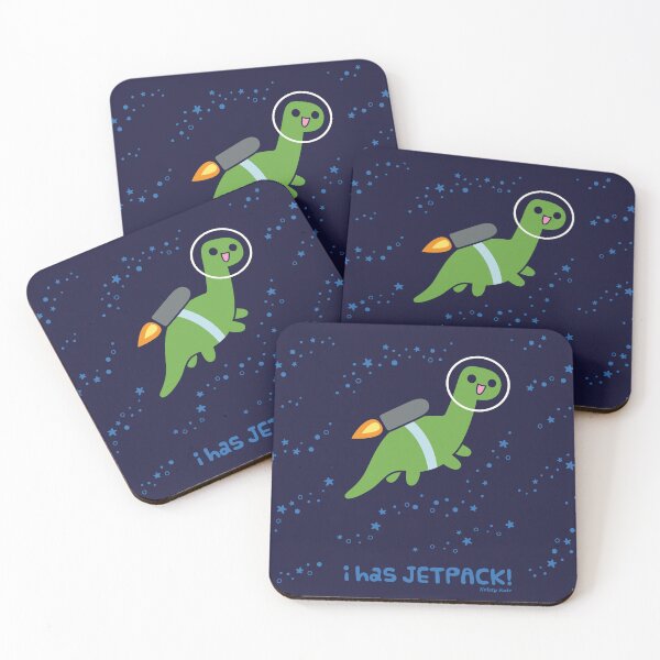 Item preview, I Has Jetpack Green Space Dinosaur Astronaut designed and sold by KristyKate.