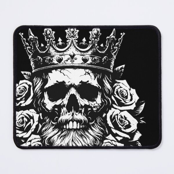 Item preview, Dark Art Skull King Crown Prince with Roses Vintage Grunge Tattoo designed and sold by MORSPECTIVE.