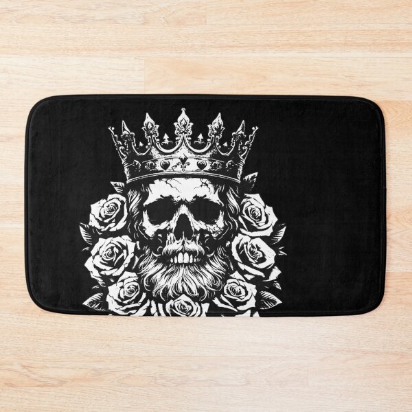 Item preview, Dark Art Skull King Crown Prince with Roses Vintage Grunge Tattoo designed and sold by MORSPECTIVE.