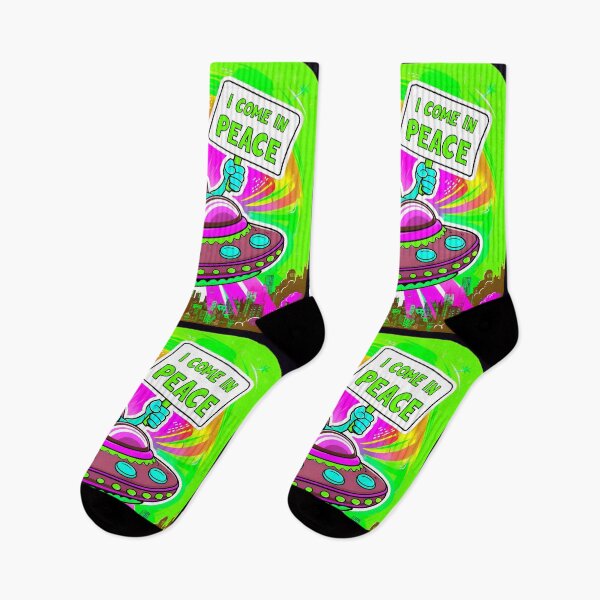 Item preview, I Come In Peace Funny Alien In A UFO designed and sold by TheArtOfPat.
