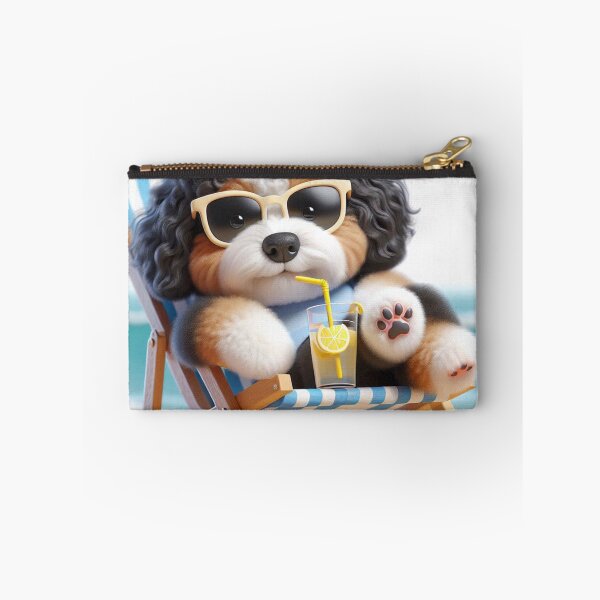 Item preview, Beach Days Mini Bernedoodle Vacation Sticker designed and sold by Wags & Tails.