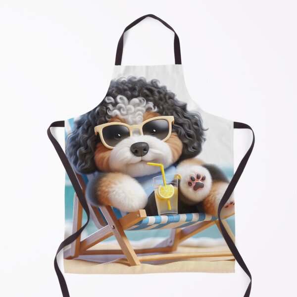 Item preview, Beach Days Mini Bernedoodle Vacation Sticker designed and sold by Wags & Tails.