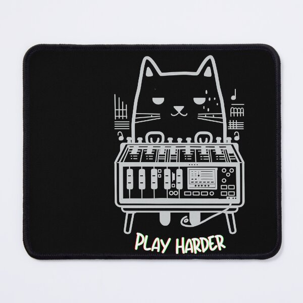 Item preview, Synthesizer Cat Plays Harder designed and sold by Nordic Ch.