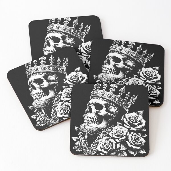 Item preview, Dark Art Skull King Crown Prince with Roses Vintage Grunge Tattoo designed and sold by MORSPECTIVE.