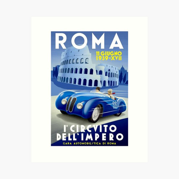Item preview, ROMA VINTAGE GRAND PRIX; Auto Racing Print designed and sold by posterbobs.