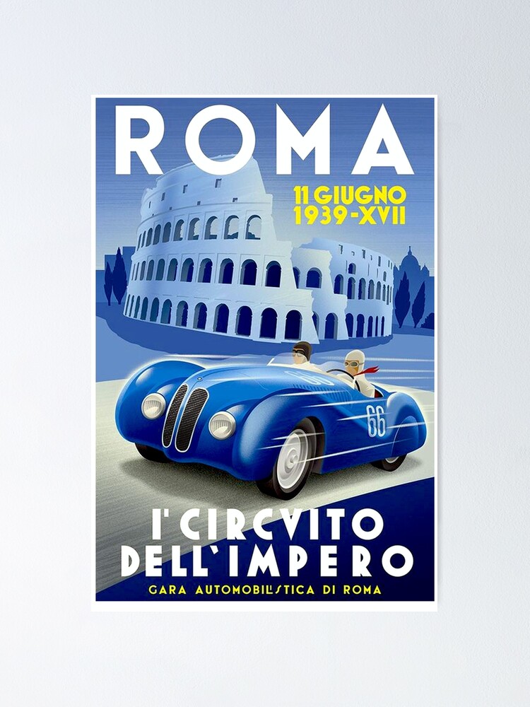 Berg kleding op oogsten geestelijke ROMA VINTAGE GRAND PRIX" Auto Racing Print" Poster by posterbobs | Redbubble