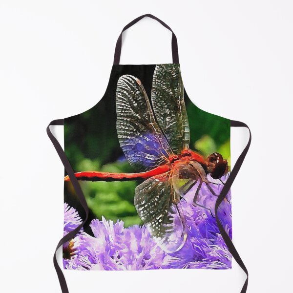 Item preview, Red Dragonfly on Violet Purple Flowers designed and sold by taiche.