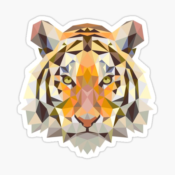 Triangle Tiger Animal Asian Decor Sticker