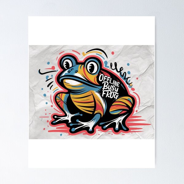 Item preview, OFFLINE BUSY FROG: Embrace the Digital Detox with a Quirky Twist designed and sold by Colorful-Garden.