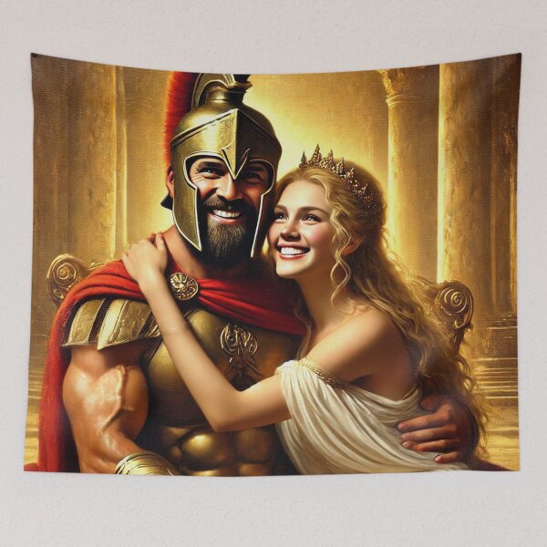 Item preview, Funny Royal Portrait Model 011, Spartan Warrior and his Queen designed and sold by Devaland13.