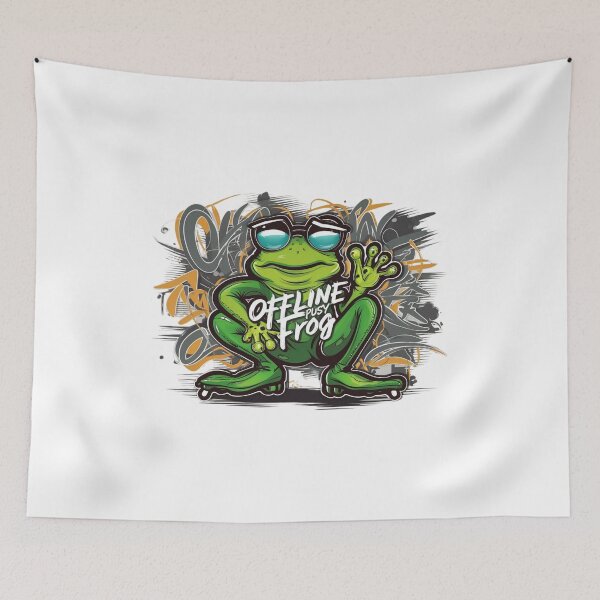 Item preview, OFFLINE BUSY FROG: Embrace the Digital Detox with a Quirky Twist designed and sold by Colorful-Garden.