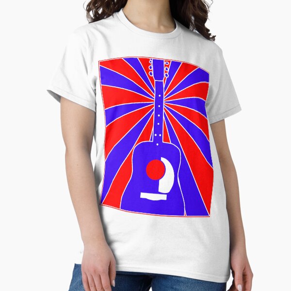 Acoustic Guitar (Sunrise: Red, White, & Blue) Classic T-Shirt