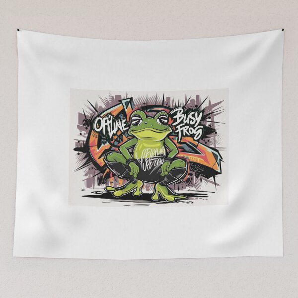 Item preview, OFFLINE BUSY FROG: Embrace the Digital Detox with a Quirky Twist designed and sold by Colorful-Garden.