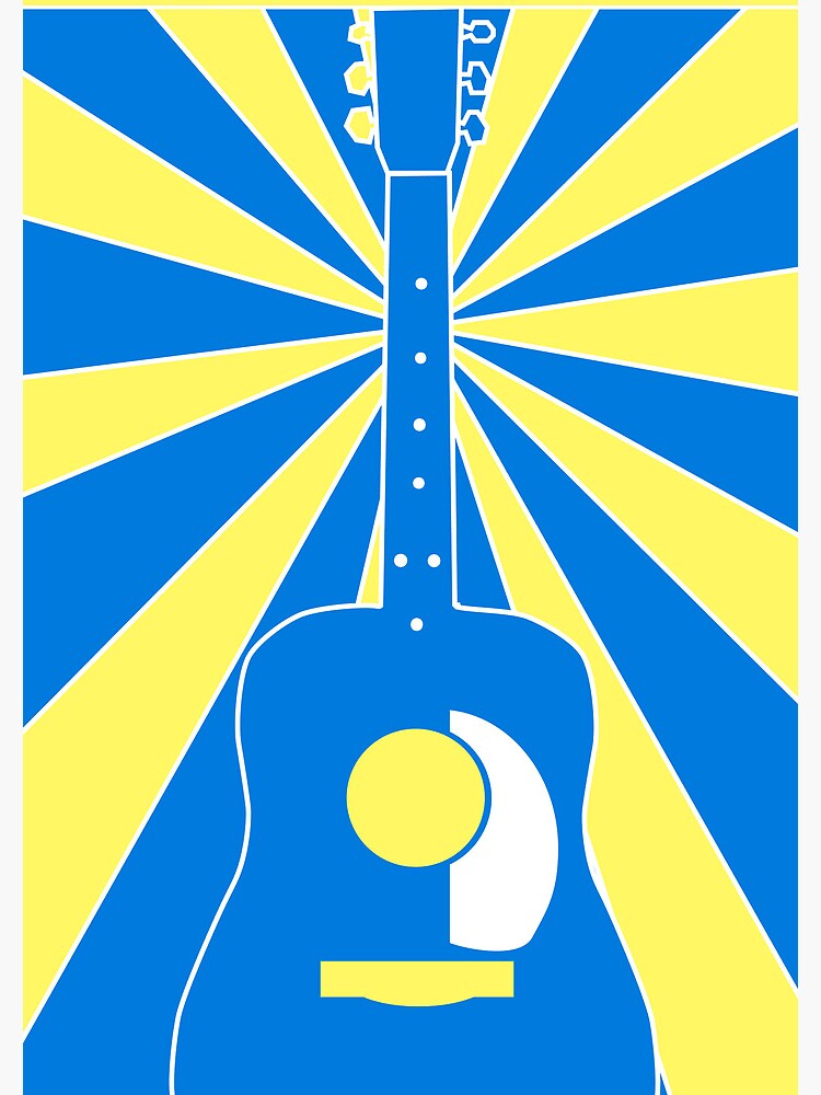 Thumbnail 3 of 3, Journal, Acoustic Guitar (Sunrise: Blue & Yellow) designed and sold by 6tuningpegs.