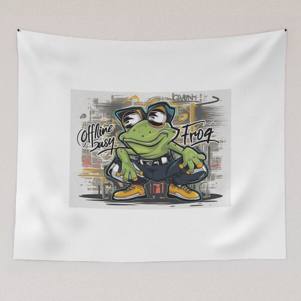 Item preview, OFFLINE BUSY FROG: Embrace the Digital Detox with a Quirky Twist designed and sold by Colorful-Garden.