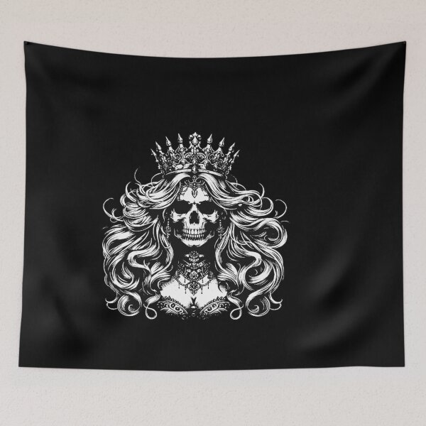 Item preview, Dark Art Skull Queens Girl Lady Rose and Crown Grunge Vintage Tattoo designed and sold by MORSPECTIVE.