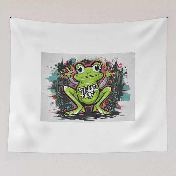 Item preview, OFFLINE BUSY FROG: Embrace the Digital Detox with a Quirky Twist designed and sold by Colorful-Garden.