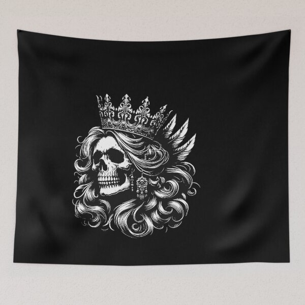 Item preview, Dark Art Skull Queens Girl Lady Rose and Crown Grunge Vintage Tattoo designed and sold by MORSPECTIVE.