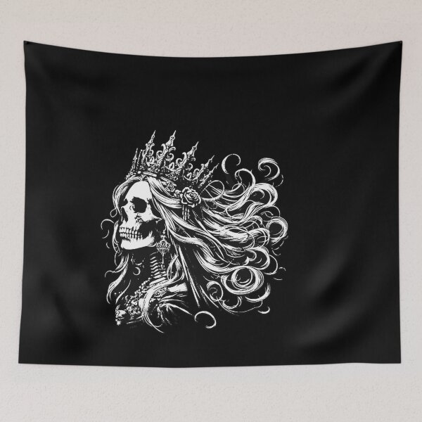 Item preview, Dark Art Skull Queens Girl Lady Rose and Crown Grunge Vintage Tattoo designed and sold by MORSPECTIVE.