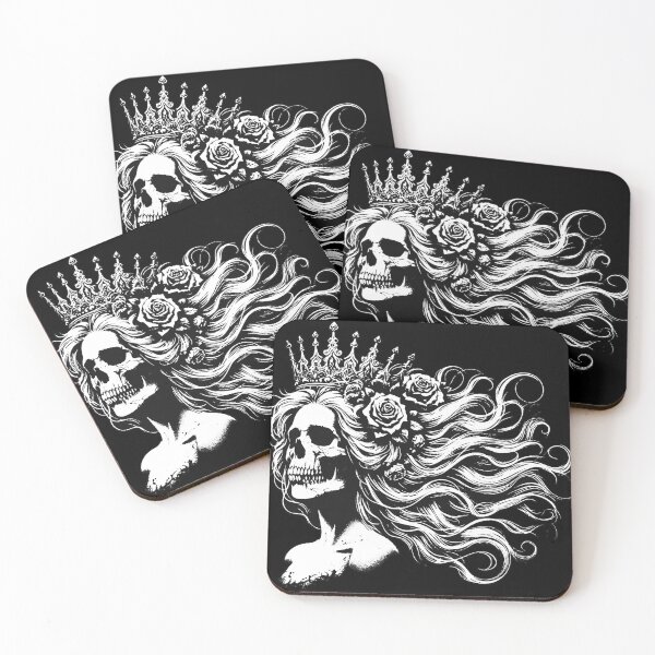 Item preview, Dark Art Skull Queens Girl Lady Rose and Crown Grunge Vintage Tattoo designed and sold by MORSPECTIVE.