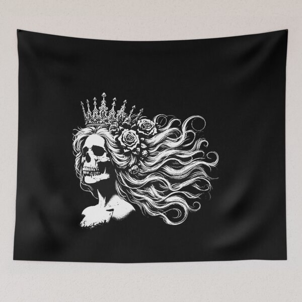 Item preview, Dark Art Skull Queens Girl Lady Rose and Crown Grunge Vintage Tattoo designed and sold by MORSPECTIVE.