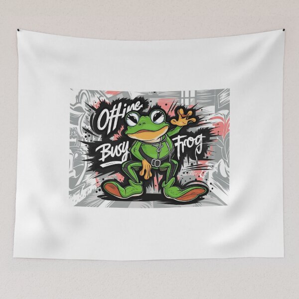 Item preview, OFFLINE BUSY FROG: Embrace the Digital Detox with a Quirky Twist designed and sold by Colorful-Garden.