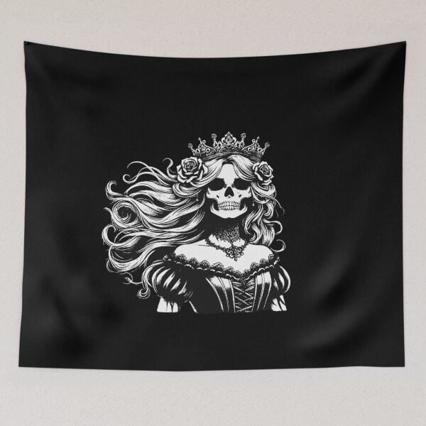 Item preview, Dark Art Skull Queens Girl Lady Rose and Crown Grunge Vintage Tattoo designed and sold by MORSPECTIVE.