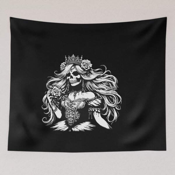 Item preview, Dark Art Skull Queens Girl Lady Rose and Crown Grunge Vintage Tattoo designed and sold by MORSPECTIVE.