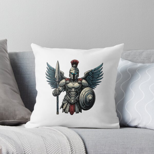 Item preview, Winged Cyber Spartan Warrior with Spear and Shield Illustration designed and sold by SCG-designs.