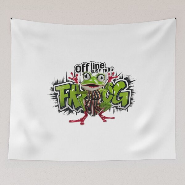 Item preview, OFFLINE BUSY FROG: Embrace the Digital Detox with a Quirky Twist designed and sold by Colorful-Garden.