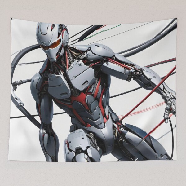 Item preview, Red and Grey Humanoid Robot designed and sold by GrizzlyCollective.