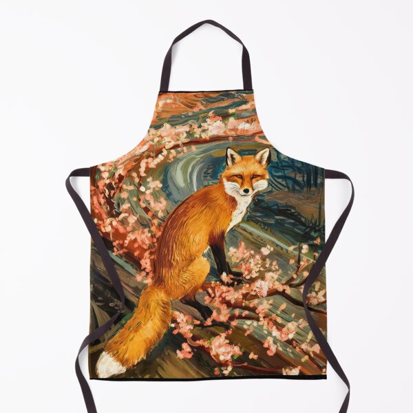Item preview, Fox Portrait. Cherry blossom, floral fox, vintage fox, fox painting, Edvard Munch style designed and sold by FoxVibes.