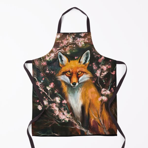Item preview, Fox Portrait. Cherry blossom, floral fox, vintage fox, fox painting, Edvard Munch style designed and sold by FoxVibes.