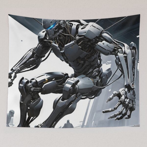 Item preview, Futuristic Robot in Warehouse Testing designed and sold by GrizzlyCollective.