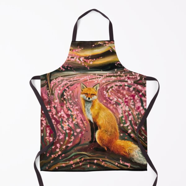 Item preview, Fox Portrait. Cherry blossom, floral fox, vintage fox, fox painting, Edvard Munch style designed and sold by FoxVibes.