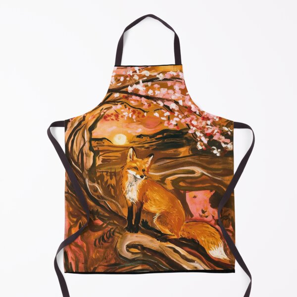 Item preview, Fox Portrait. Cherry blossom, floral fox, vintage fox, fox painting, Edvard Munch style designed and sold by FoxVibes.