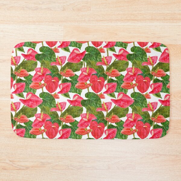 Item preview, Flamingo Lily Green - Linen Texture designed and sold by Sketchbook Designs.