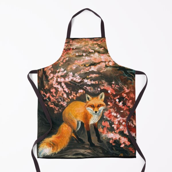 Item preview, Fox Portrait. Cherry blossom, floral fox, vintage fox, fox painting, Edvard Munch style designed and sold by FoxVibes.