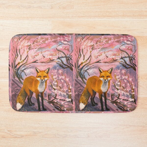 Item preview, Fox Portrait. Cherry blossom, floral fox, vintage fox, fox painting, Edvard Munch style designed and sold by FoxVibes.