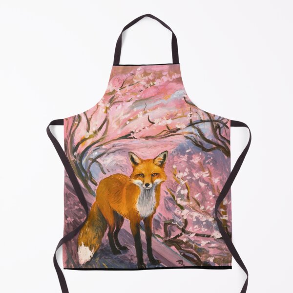 Item preview, Fox Portrait. Cherry blossom, floral fox, vintage fox, fox painting, Edvard Munch style designed and sold by FoxVibes.