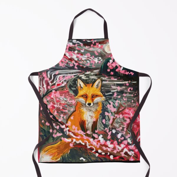 Item preview, Fox Portrait. Cherry blossom, floral fox, vintage fox, fox painting, Edvard Munch style designed and sold by FoxVibes.