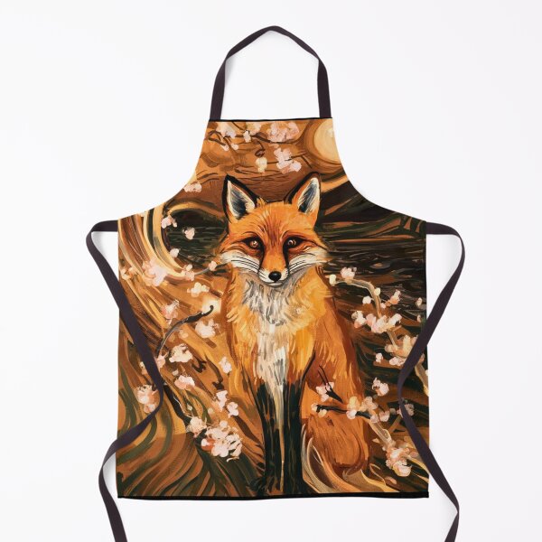 Item preview, Fox Portrait. Cherry blossom, floral fox, vintage fox, fox painting, Edvard Munch style designed and sold by FoxVibes.